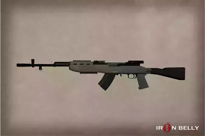 AAA SKS Modern Carbine Assault Rifle  Low-poly 3D model