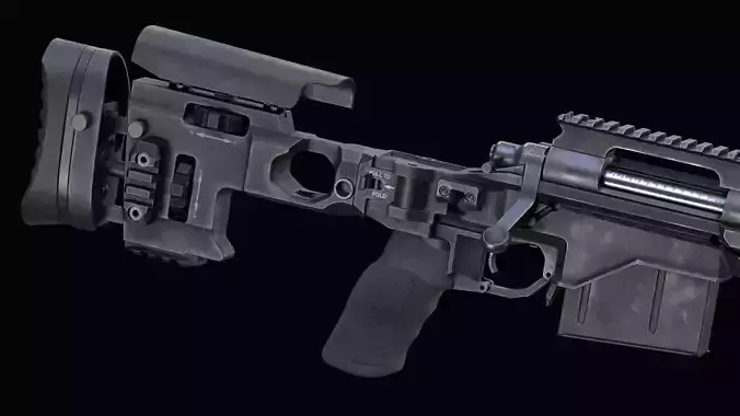 M2010 Sniper Rifle Base  Low-poly 3D model