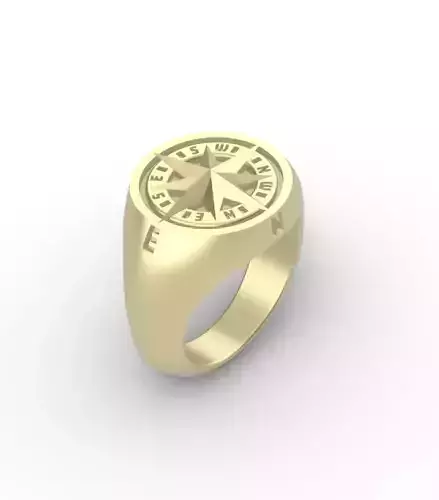 compass signet ring 