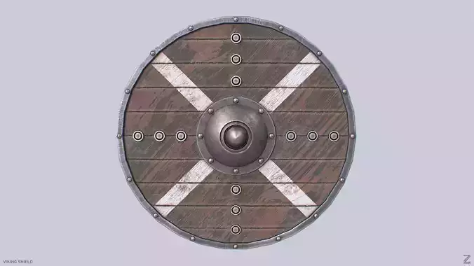 Viking shield Low-poly 3D model
