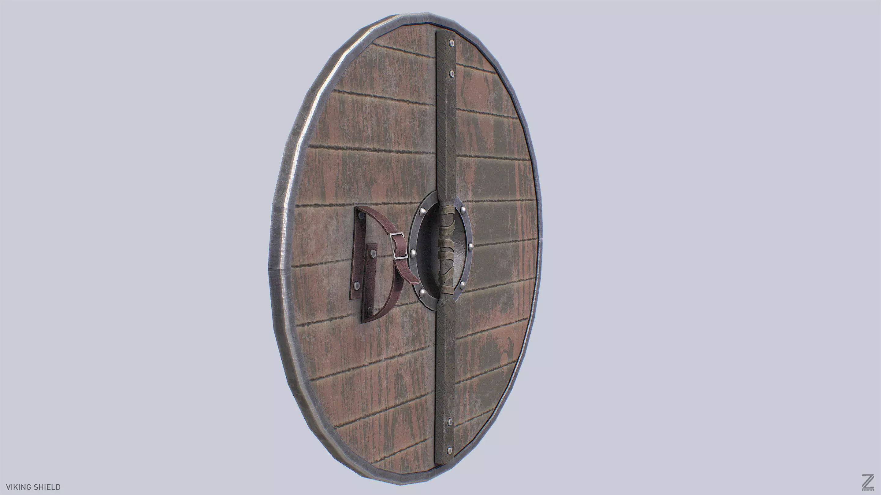 Viking shield Low-poly 3D model_6
