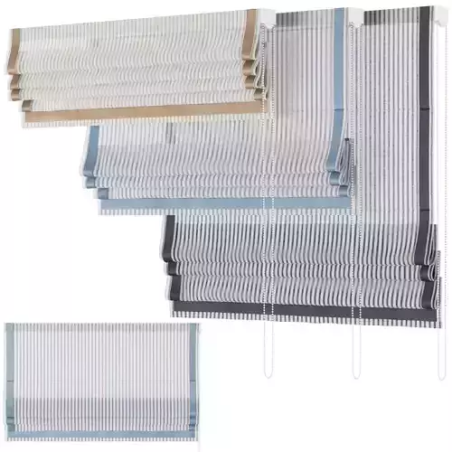 Roman Curtains 186 Sheer Fabric Stripe and Silk