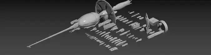 spaceships low-poly set 01