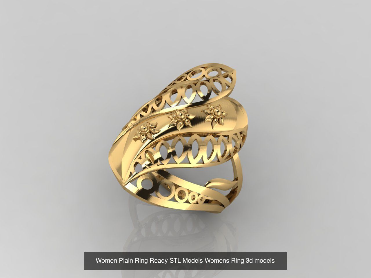 74 Files - Women Ring Womens Rings Plain Models STL  3D Model Collection_30