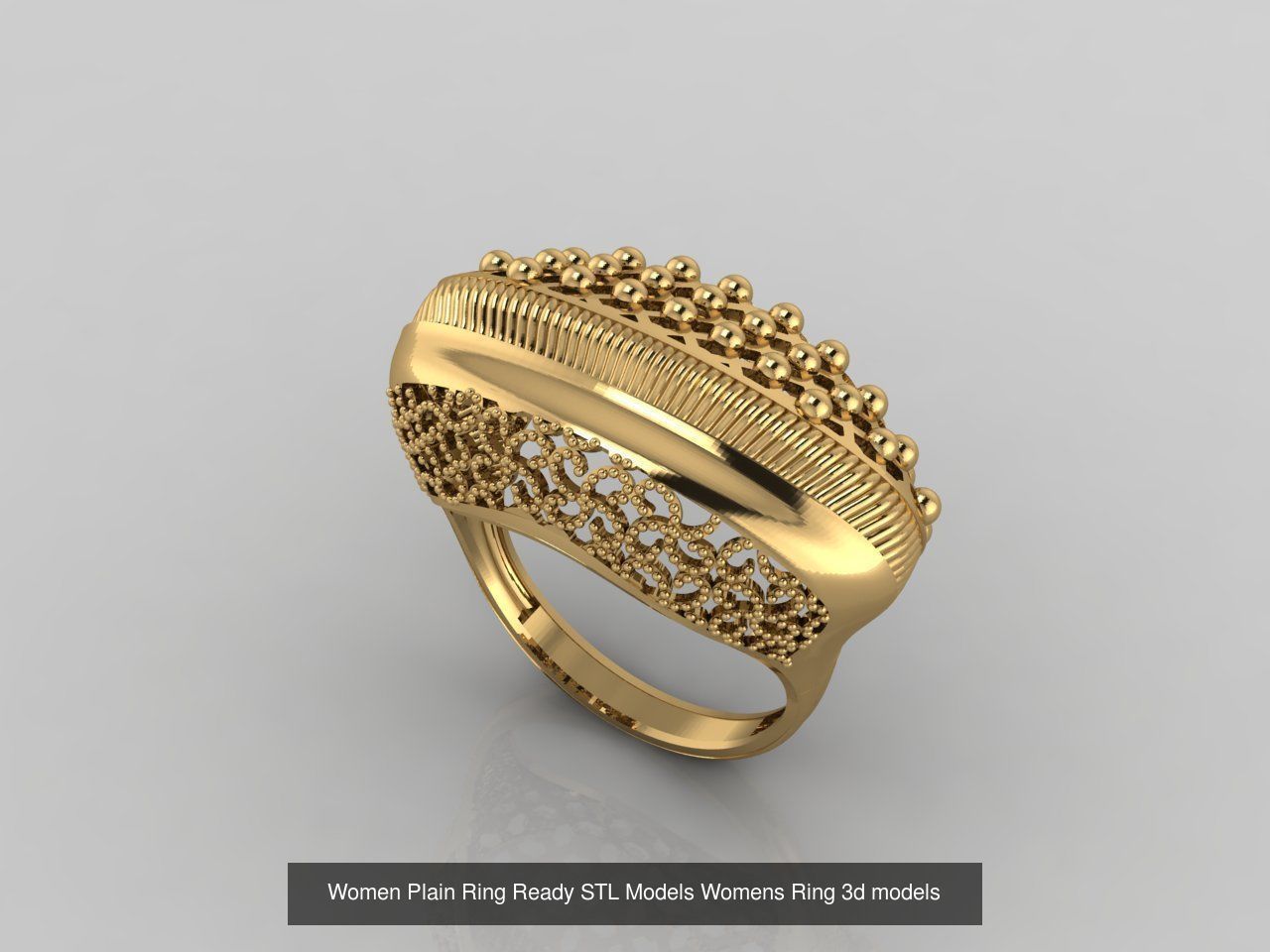 74 Files - Women Ring Womens Rings Plain Models STL  3D Model Collection_57