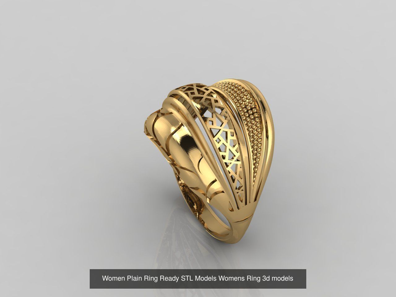 74 Files - Women Ring Womens Rings Plain Models STL  3D Model Collection_58