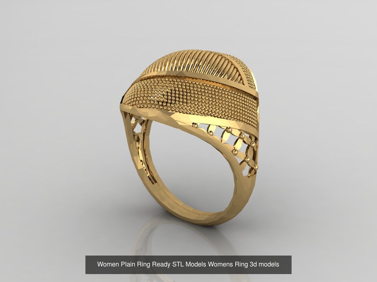 74 Files - Women Ring Womens Rings Plain Models STL  3D Model Collection_38