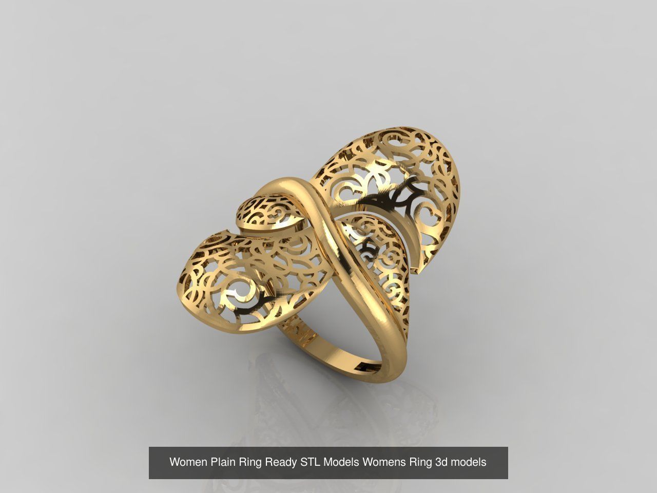 74 Files - Women Ring Womens Rings Plain Models STL  3D Model Collection_26