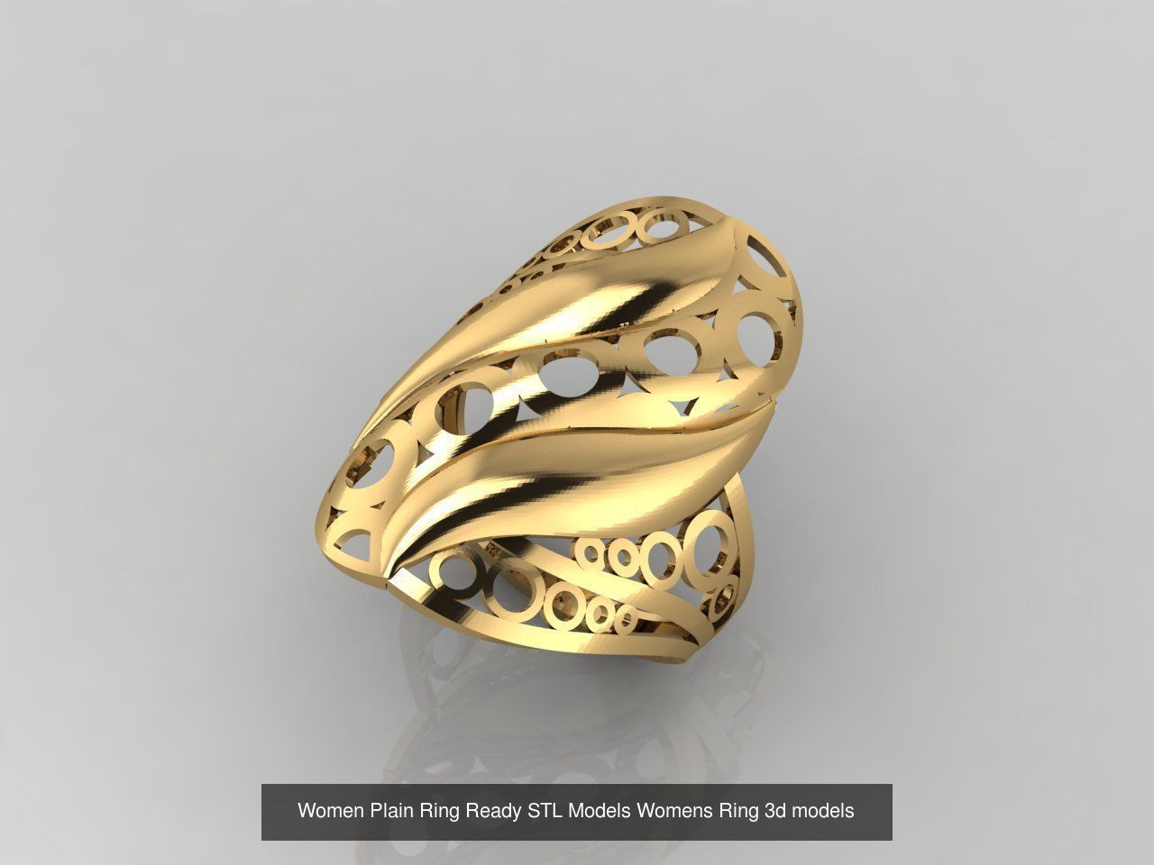 74 Files - Women Ring Womens Rings Plain Models STL  3D Model Collection_31