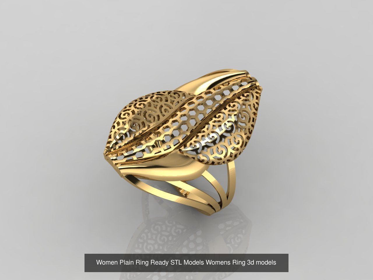 74 Files - Women Ring Womens Rings Plain Models STL  3D Model Collection_10