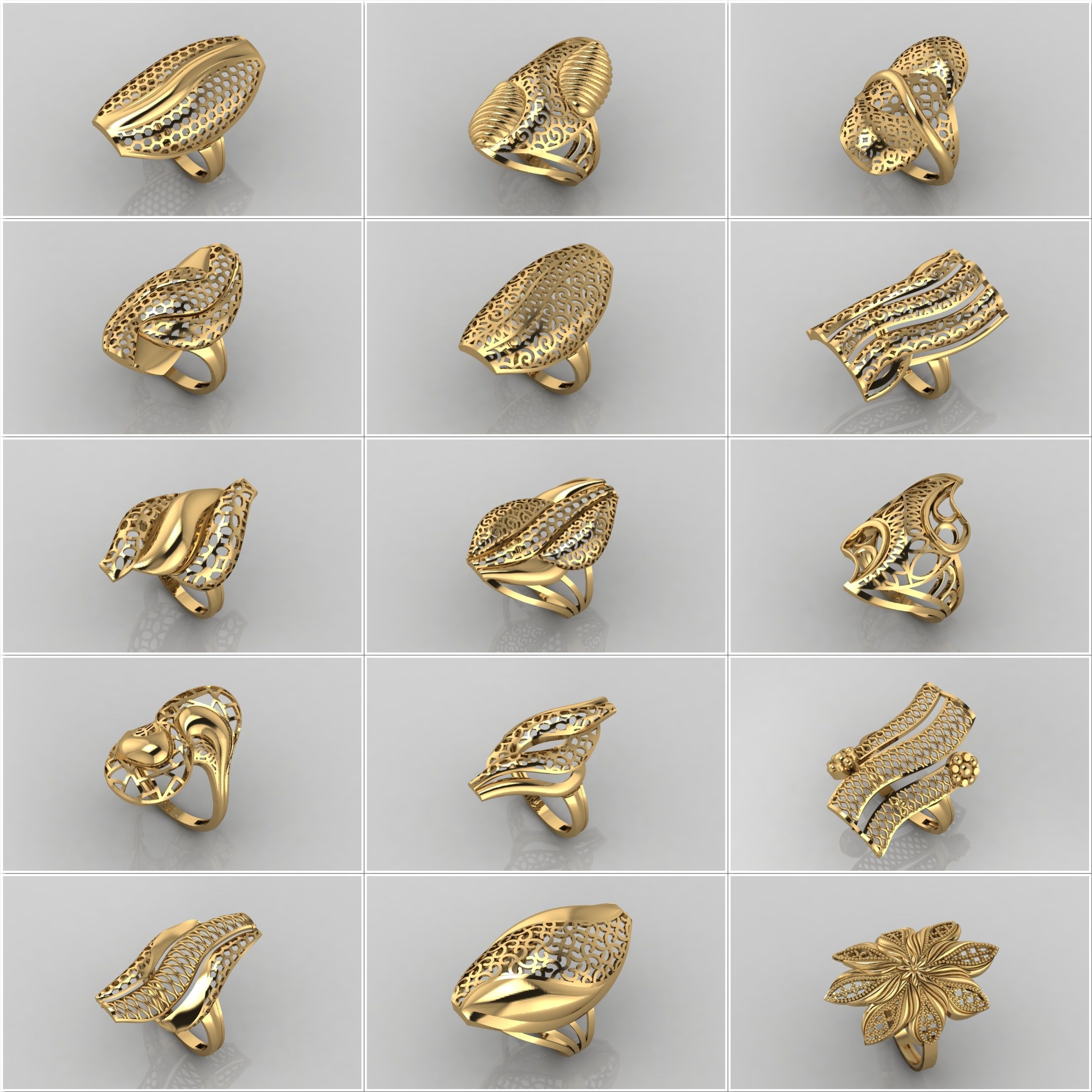 74 Files - Women Ring Womens Rings Plain Models STL  3D Model Collection_4