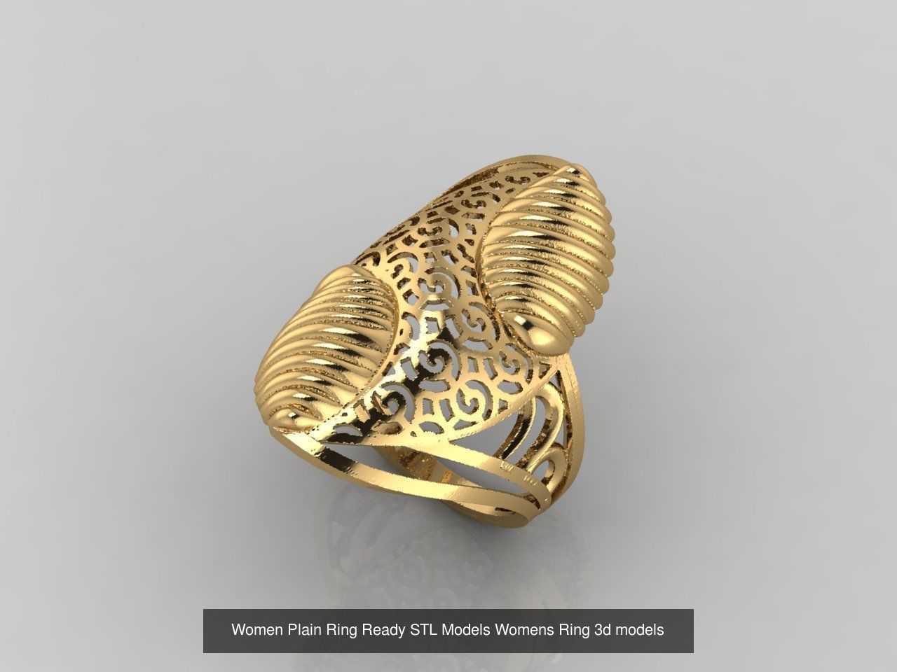 74 Files - Women Ring Womens Rings Plain Models STL  3D Model Collection_21