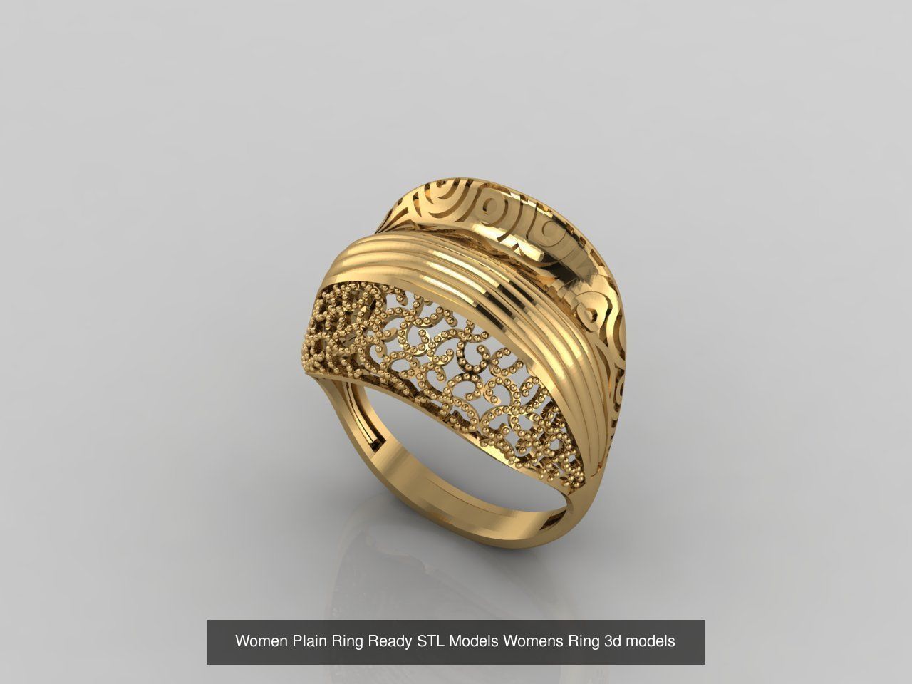 74 Files - Women Ring Womens Rings Plain Models STL  3D Model Collection_63