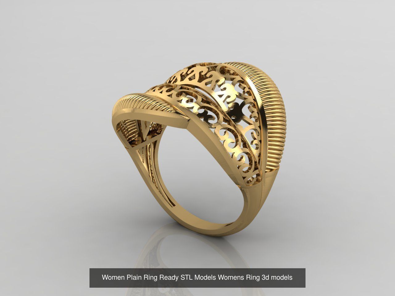 74 Files - Women Ring Womens Rings Plain Models STL  3D Model Collection_39