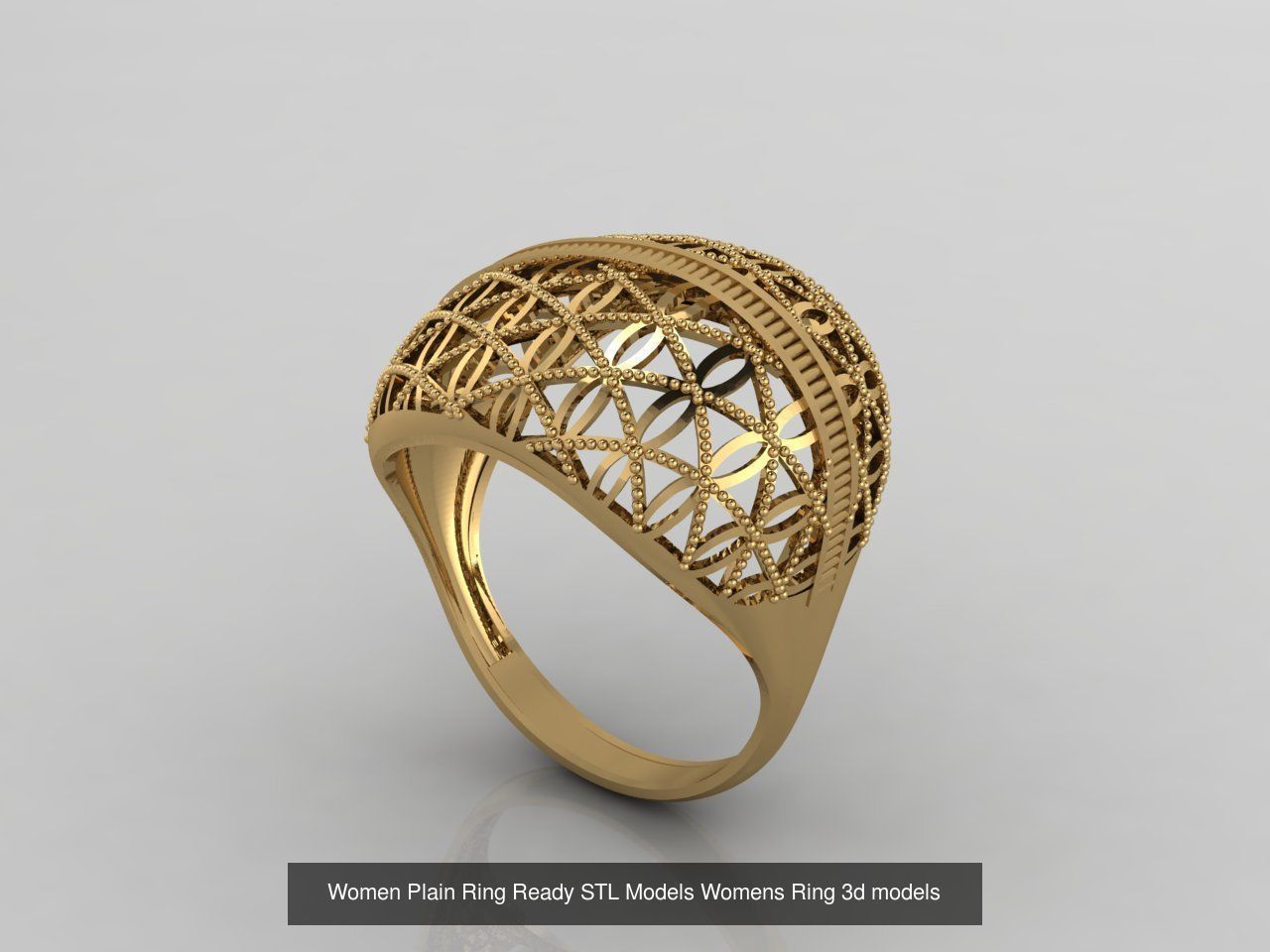 74 Files - Women Ring Womens Rings Plain Models STL  3D Model Collection_36