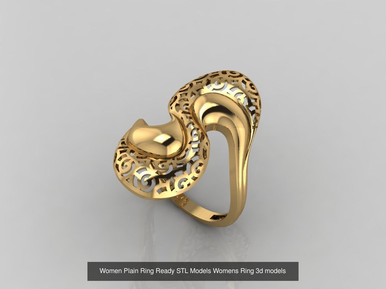 74 Files - Women Ring Womens Rings Plain Models STL  3D Model Collection_25