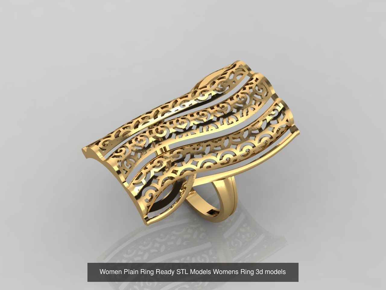 74 Files - Women Ring Womens Rings Plain Models STL  3D Model Collection_11