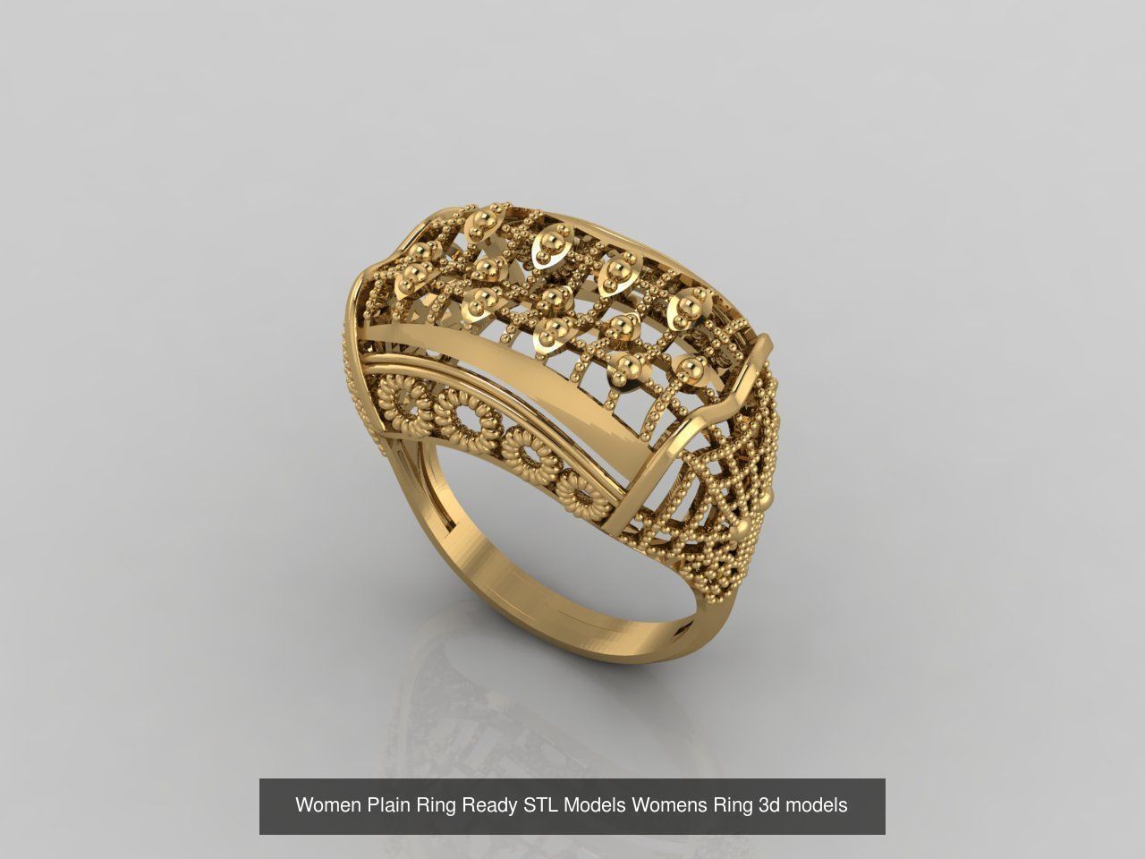 74 Files - Women Ring Womens Rings Plain Models STL  3D Model Collection_12