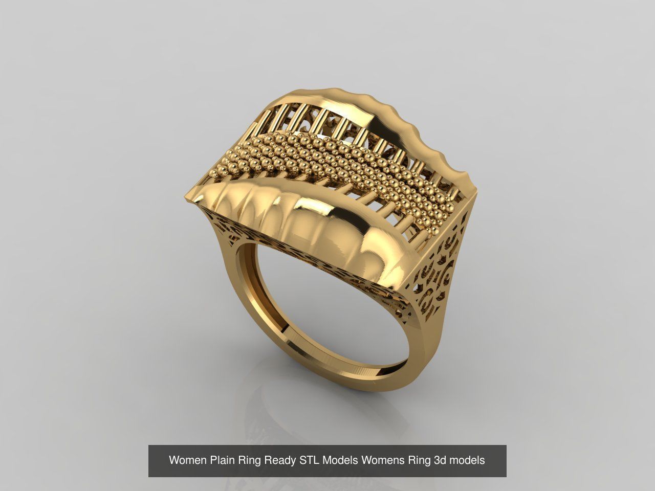 74 Files - Women Ring Womens Rings Plain Models STL  3D Model Collection_69