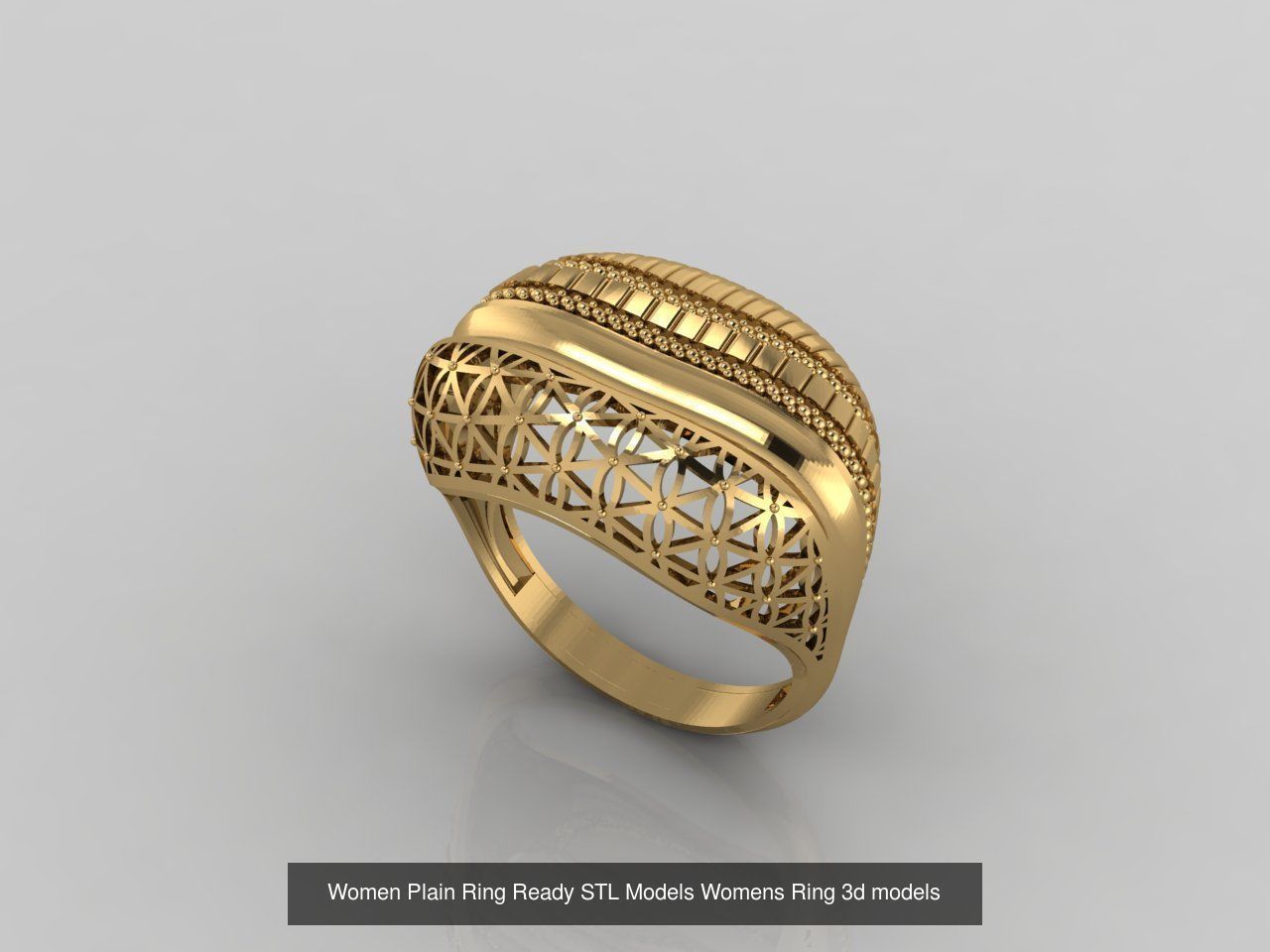 74 Files - Women Ring Womens Rings Plain Models STL  3D Model Collection_72