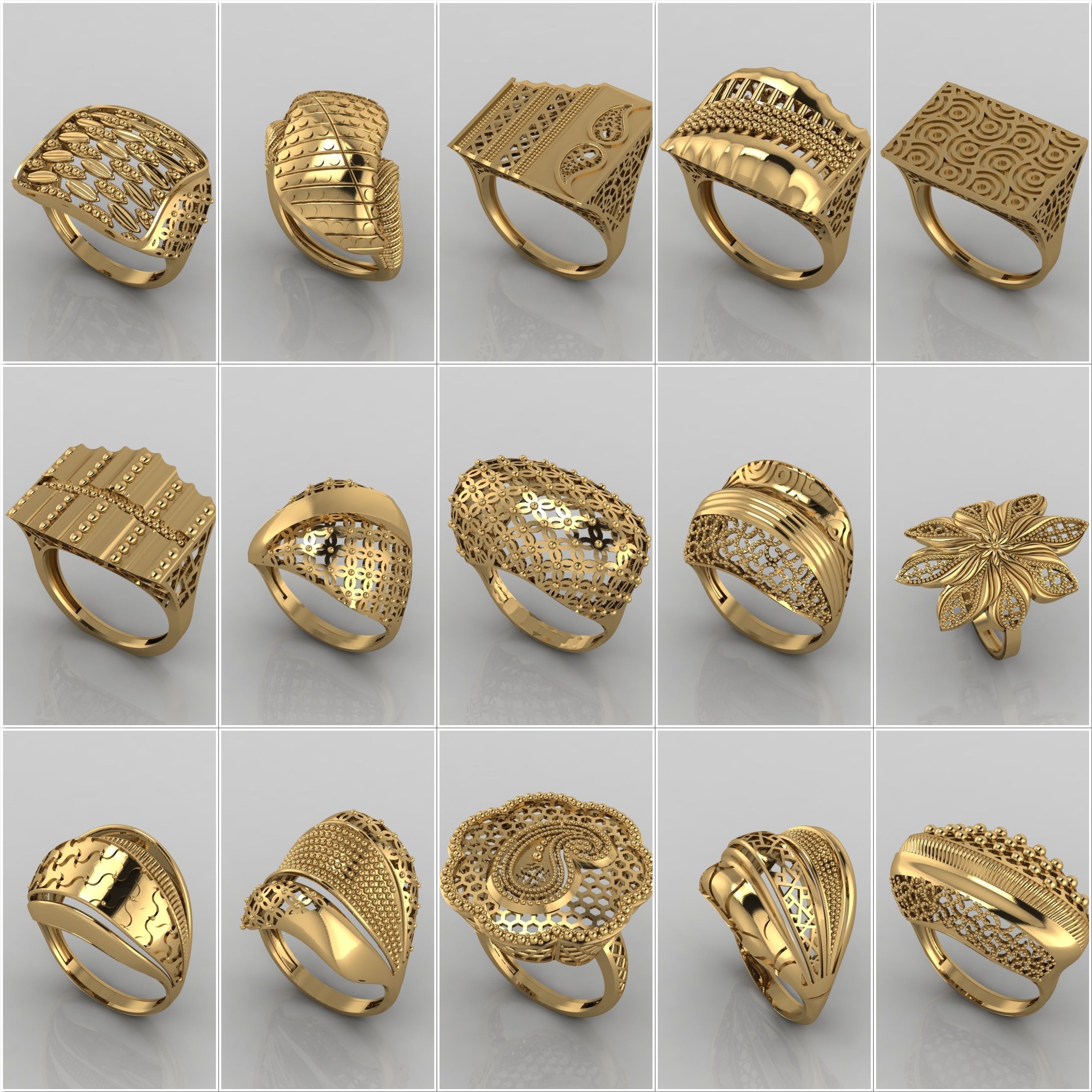 74 Files - Women Ring Womens Rings Plain Models STL  3D Model Collection_1
