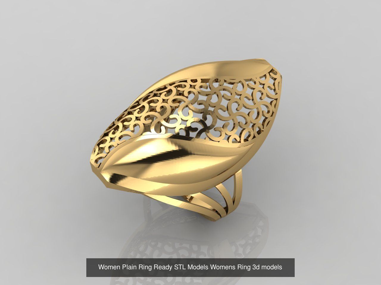 74 Files - Women Ring Womens Rings Plain Models STL  3D Model Collection_9
