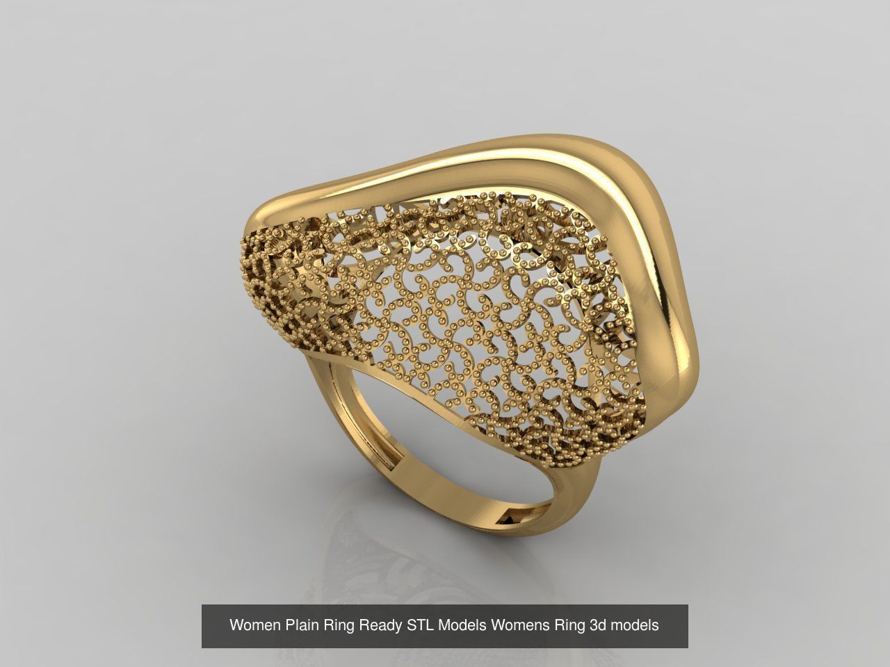 74 Files - Women Ring Womens Rings Plain Models STL  3D Model Collection_47