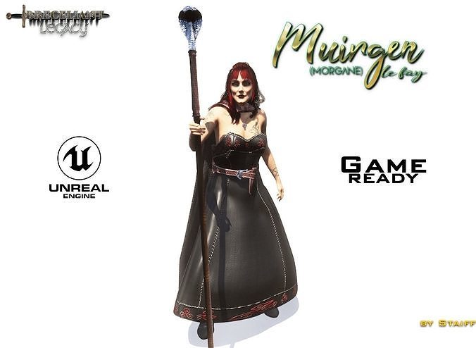 Muirgen alias Morgana Unreal 5 Character 3D model