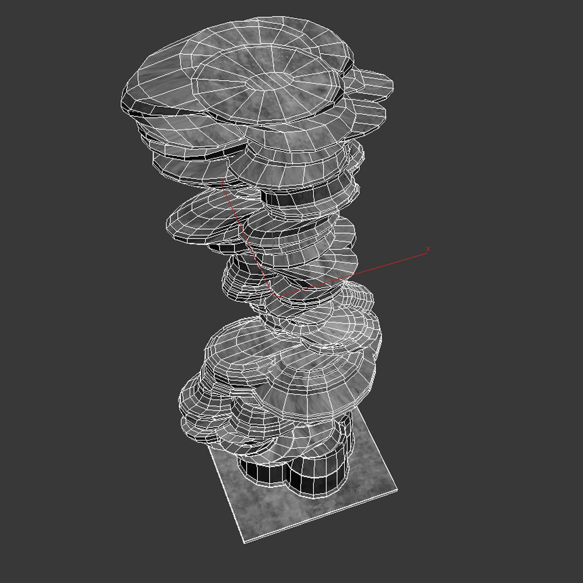 Tony Cragg abstract sculpture black stone face 3D model_6