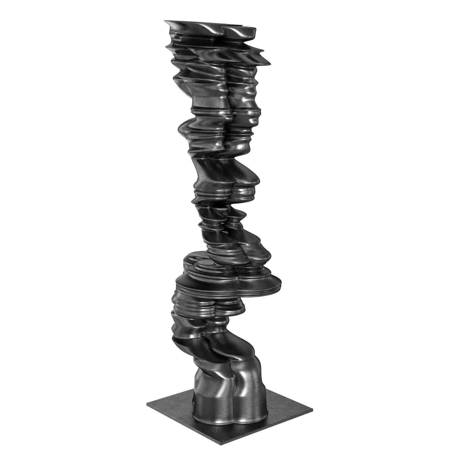 Tony Cragg abstract sculpture black stone face 3D model_1