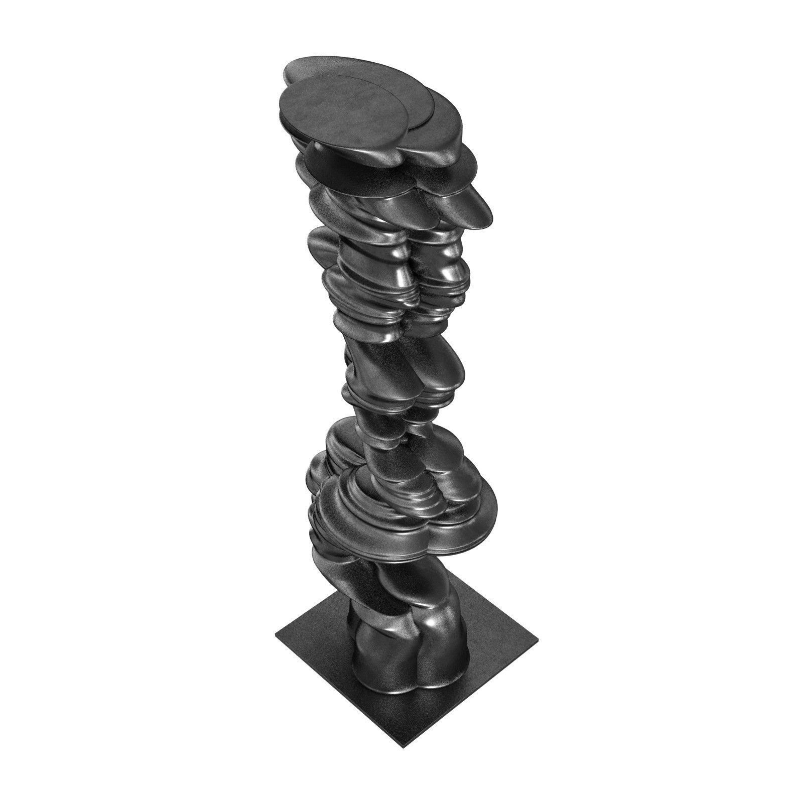 Tony Cragg abstract sculpture black stone face 3D model_3