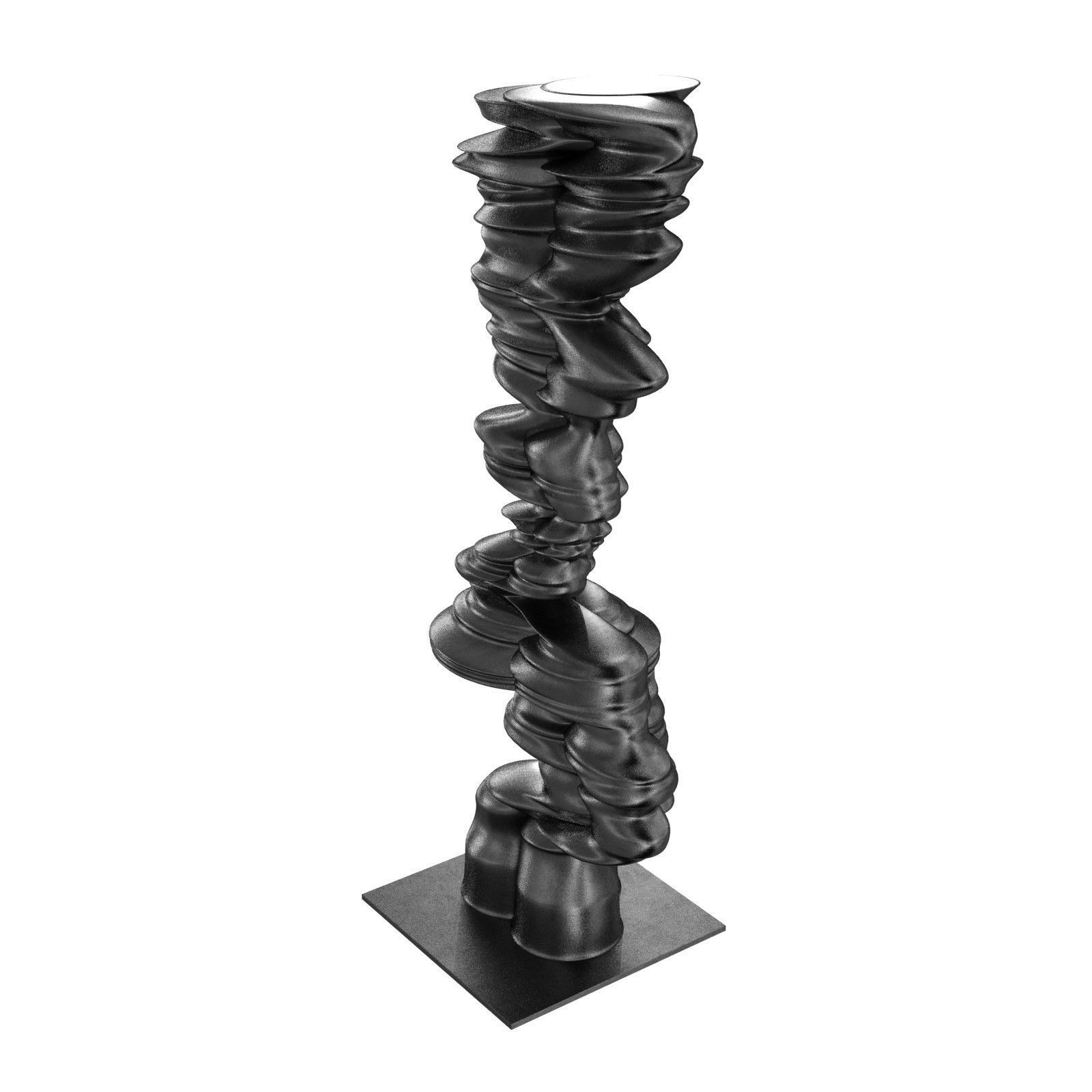Tony Cragg abstract sculpture black stone face 3D model_5