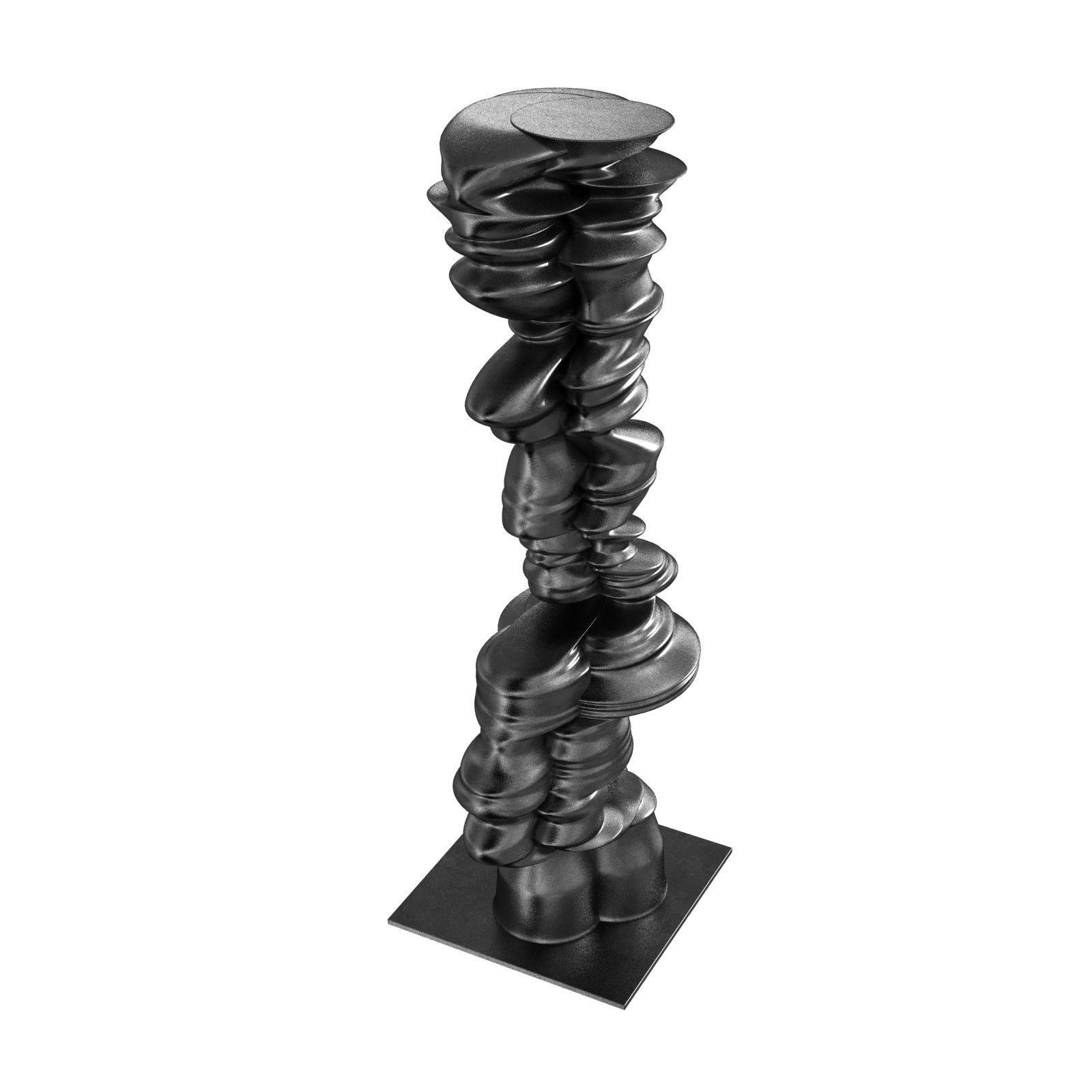 Tony Cragg abstract sculpture black stone face 3D model_4