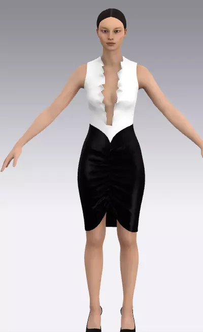 3D model dress black and white one pieces VR / AR / low-poly | CGTrader
