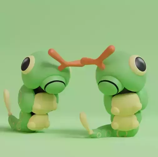 Pokemon - Caterpie with 2 poses 3D print model