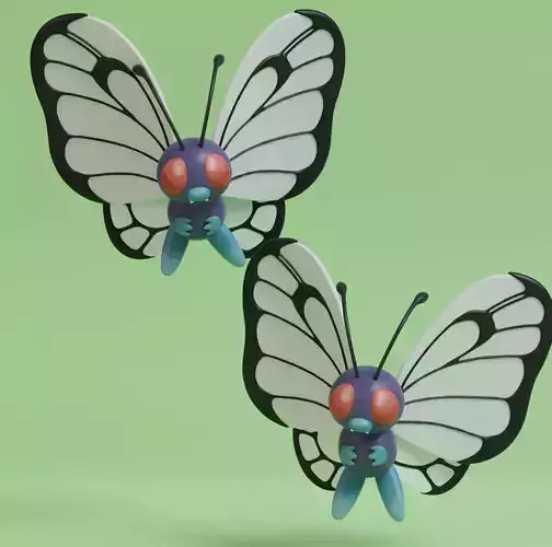 Pokemon - Butterfree with 2 poses 3D print model