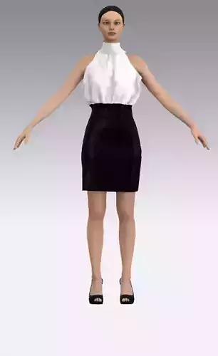 dress blck and white color block