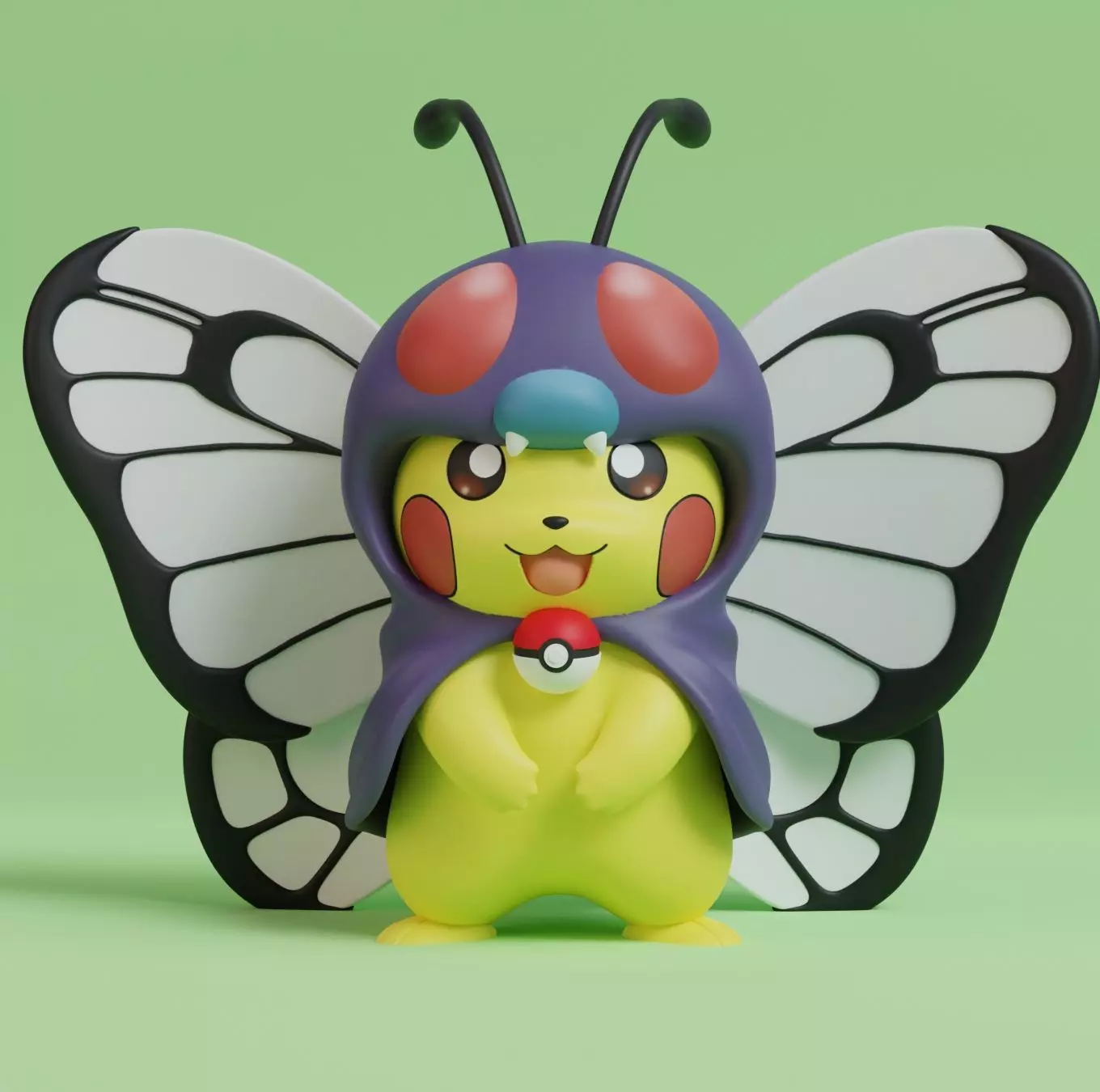 Pokemon - Pikachu Butterfree Cosplay Free 3D print model