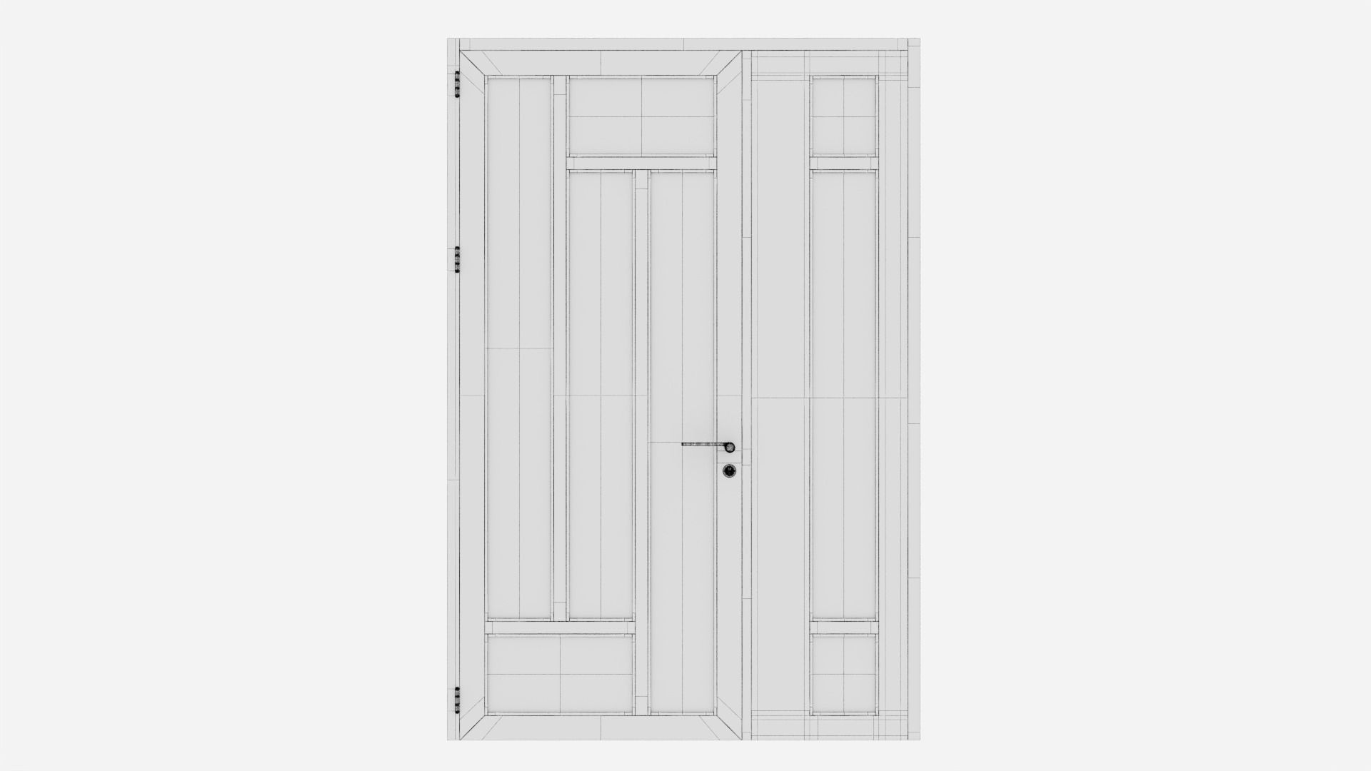 Aluminium door 203 3D model_5