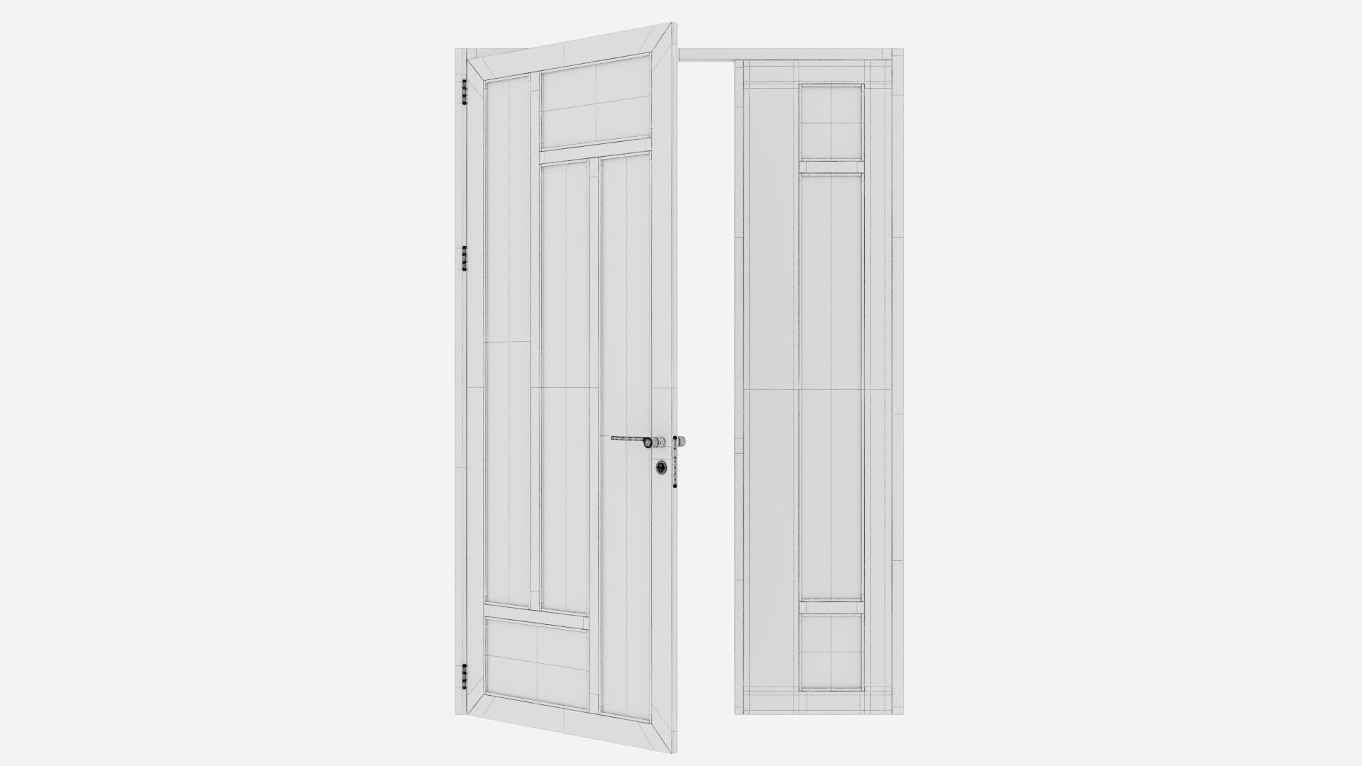 Aluminium door 203 3D model_6