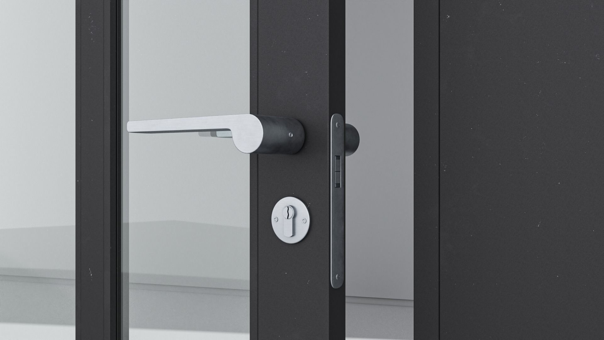 Aluminium door 203 3D model_4