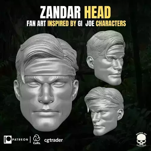 Zandar fan art head 3D printable File For Action Figures