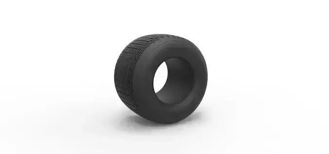 Dirt Sprint racing tire Scale 1 to 25 3D print model