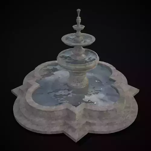 Large Stone Water Fountain Low-poly 3D model
