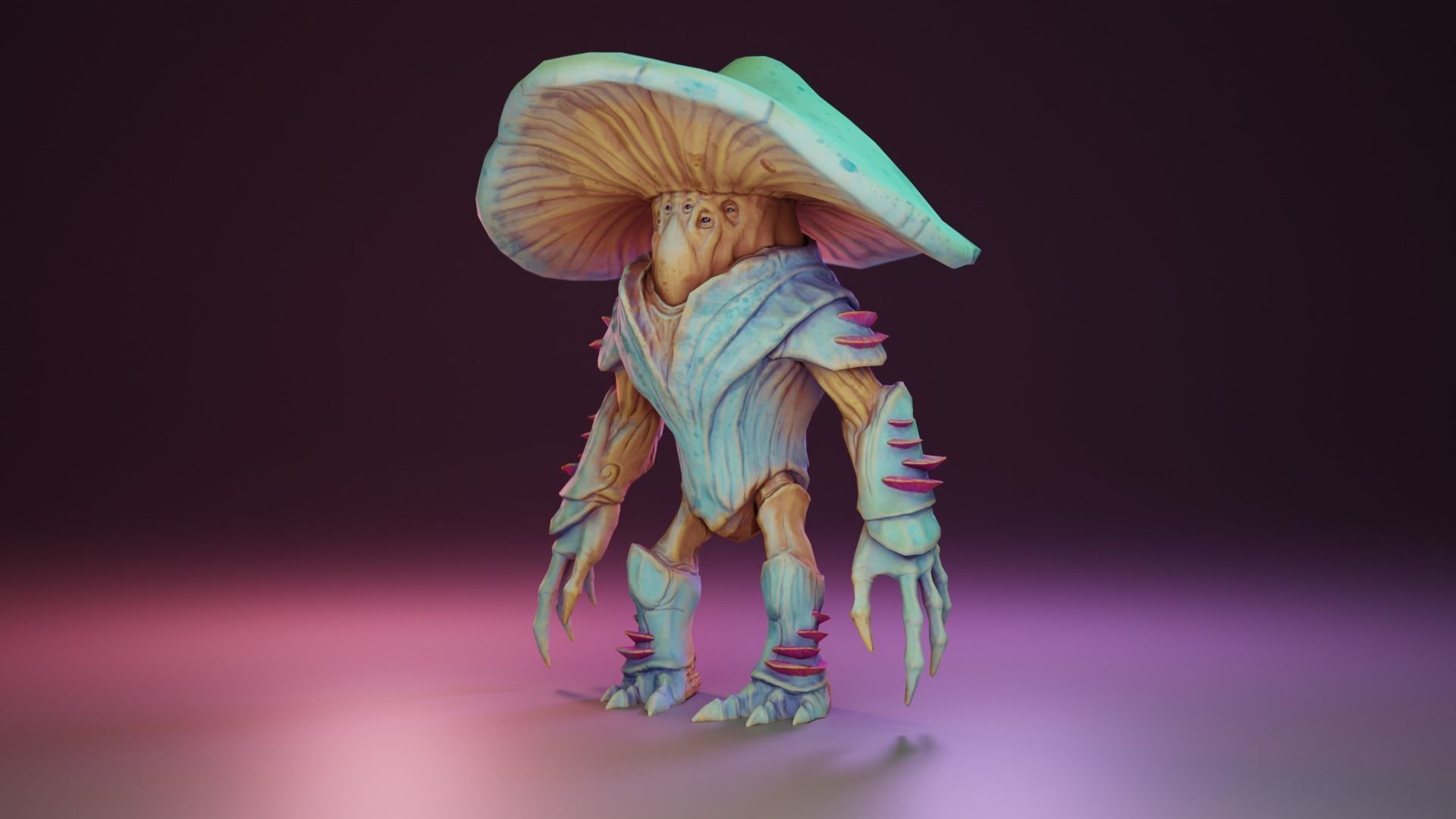 Mushroom Man Low-poly 3D model_6