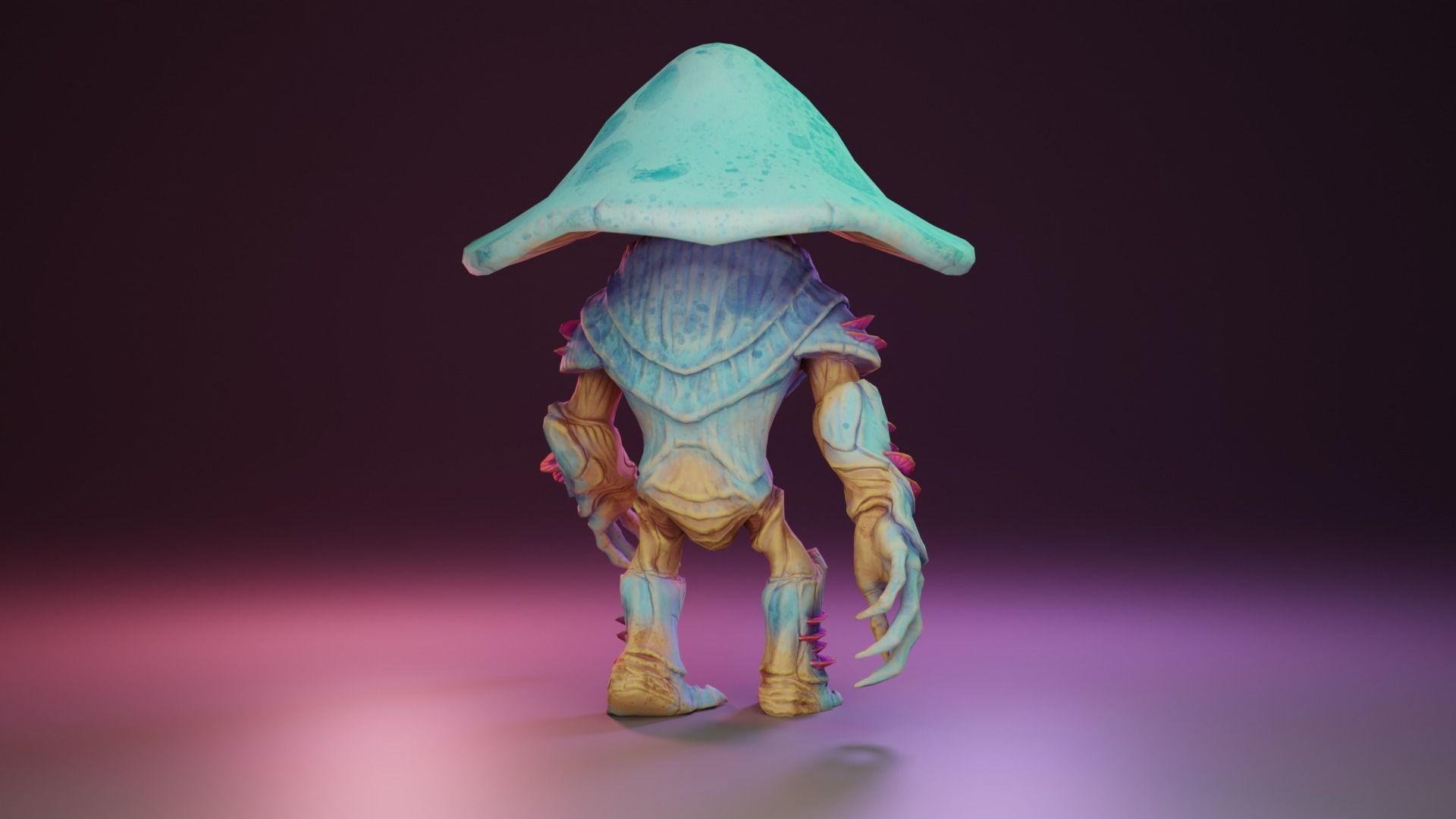 Mushroom Man Low-poly 3D model_4