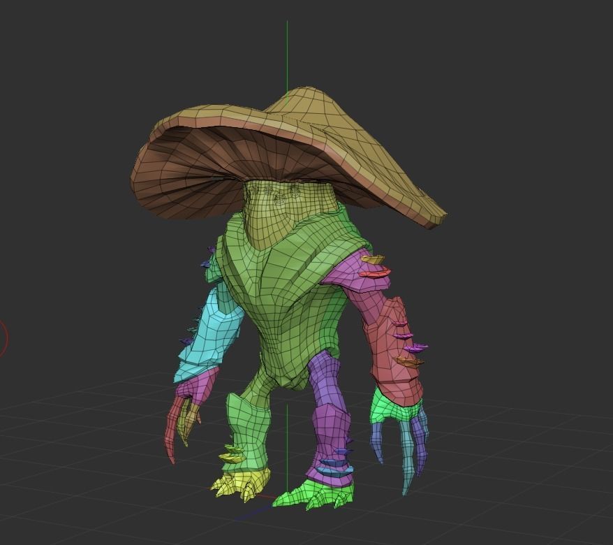Mushroom Man Low-poly 3D model_11