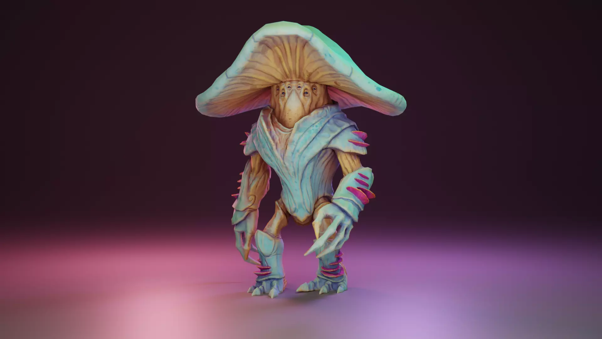 Mushroom Man Low-poly 3D model_0