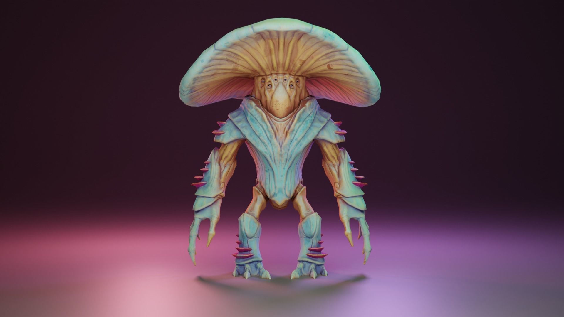 Mushroom Man Low-poly 3D model_5