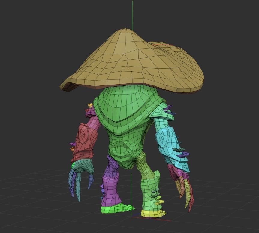 Mushroom Man Low-poly 3D model_12